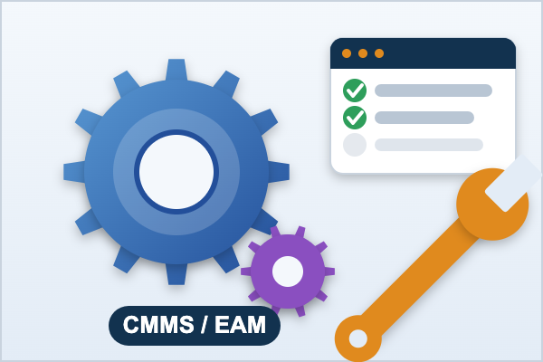 CMMS / EAM: maintenance gears, work orders and wrench